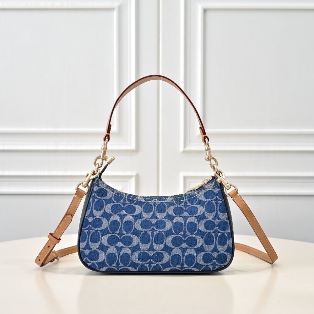 🥳Rowan Large Coach Satchel Bag In Signature Denim Canvas CY699 NWT original Pack - Picture 2 of 8